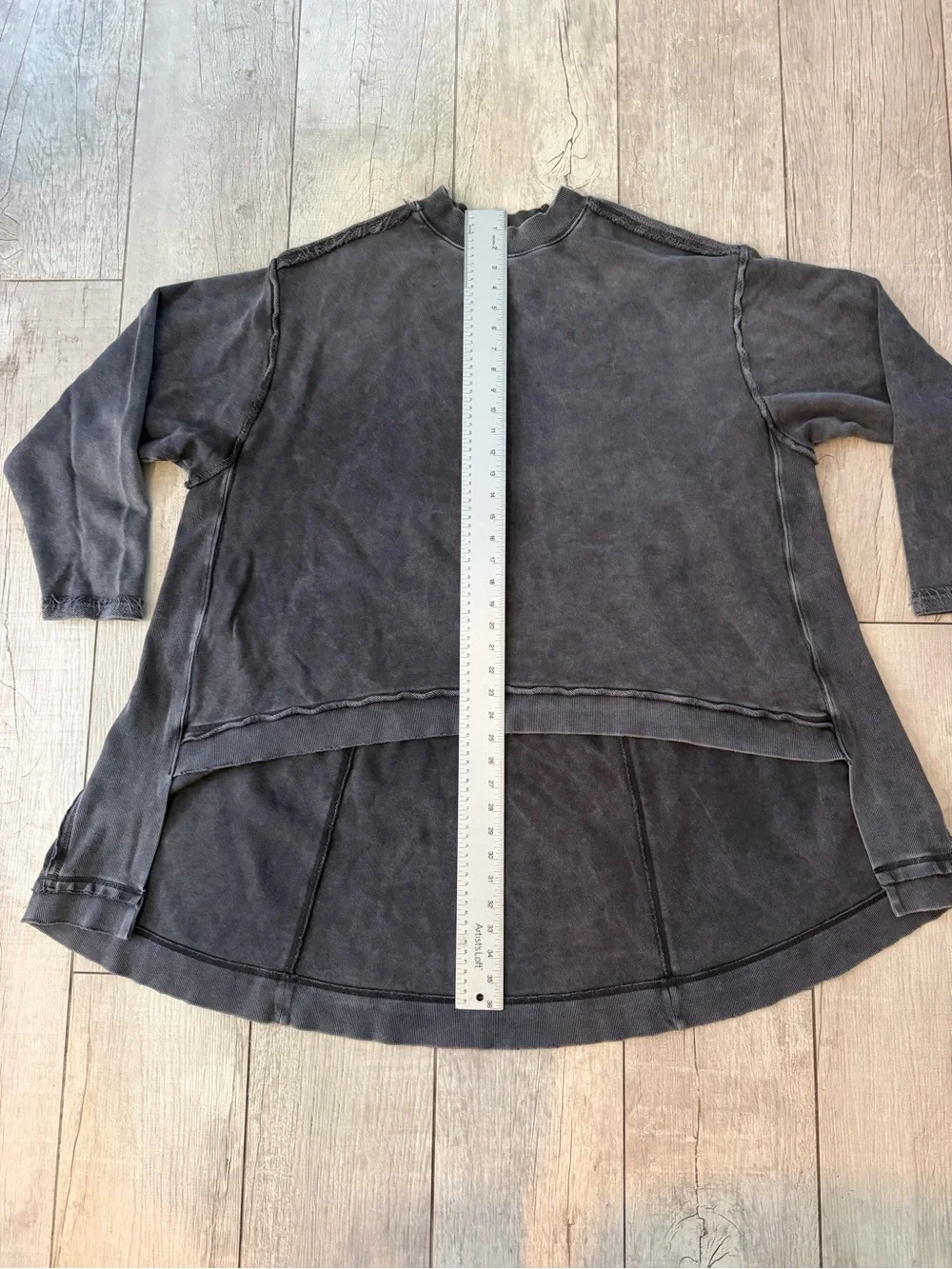 We The Free Free People Iggy Oversized Sweatshirt Washed Black M EUC